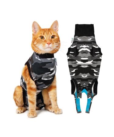 Suitical Recovery Suit Cat XS - Black Camouflage Black Camouflage XS (Pack of 1)