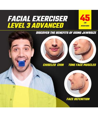 Jawzrsize Advanced Jaw, Face & Neck Exerciser - Define Jawline & Tone Face - Stress Relief - Large Blue - Buy Online on SooperMarket.com