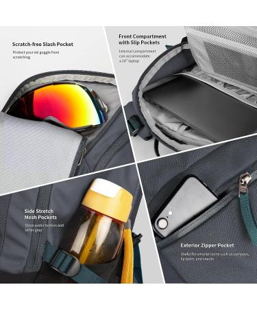 Unigear 22L Ski Backpack - Waterproof 900D Polyester, Ideal for Snowboard, Ski, Camping, Hiking - Gray - Buy Online on SooperMarket.com