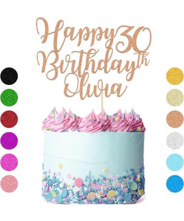 Personalised Cake Topper Happy Birthday Cake Topper Customised Cake Decoration Cake Toppers for 1st 10th 16th 18th 20th 21st 30th 40th 50th 60th 70th 80th with Any Name Age (Rose Gold) - Buy Online on SooperMarket.com