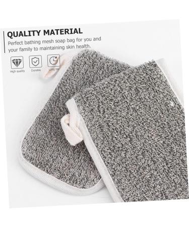 HAPINARY 5pcs Flip Soap Foam Net Scrub Exfoliating Bags Bath Accessory Foaming Pouches Khaki Cotton Linen - Buy Online on SooperMarket.com