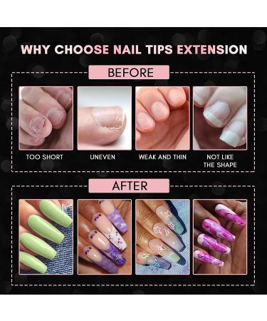 Makartt Clear Coffin Nail Tips - 500pcs Full Cover Press on Nails for Easy Extension & Manicure - 10 Sizes Acrylic False Nails for Gel Polish & Nail Art - Buy Online on SooperMarket.com