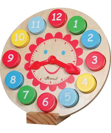 Buy Vedes 0060713928 SpielMaus Wooden Learning Clock - International Shipping Available - Buy Online on SooperMarket.com