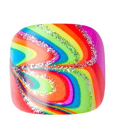 KISS imPRESS Sugarpop Square Press-On Pedicure Nail Kit | Glittery Multicolored Toenails + Prep Pad, Nail File, Cuticle Stick, 24 Nails - Buy Online on SooperMarket.com