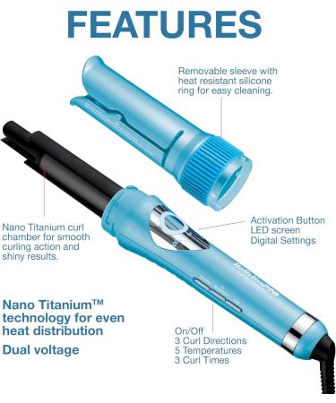 BaBylissPRO Nano Titanium Miracurl Advanced Automatic Hair Curler Auto Rotating Curling Iron 3/4" barrel 3/4" barrel Advanced - Buy Online on SooperMarket.com