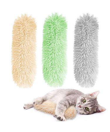 FELISTORY Cat Catnip Toys for Indoor Kitten: 3 Pcs Interactive Cat Kicker Toy with Catmint and Crinkle Plush Cat Chew Teething Clean Toy for Small Cats