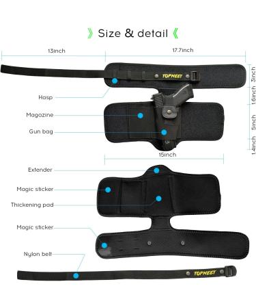 Upgraded Ankle Pistol Holsternot Ordinary - More Colors and More Sizes Black L - Buy Online on SooperMarket.com