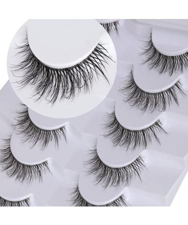 5D Wispy Natural Short Mink Eyelashes Pack - Clear Band (12mm) - Buy Online on SooperMarket.com