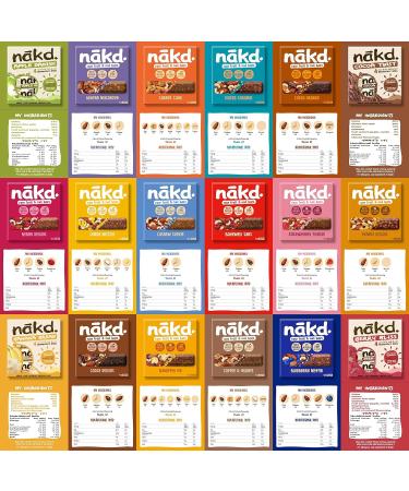 Nakd Salted Caramel Fruit & Nut Bars - Healthy Vegan Snacks | Gluten Wheat & Dairy-Free | 72 Count - Buy Online on SooperMarket.com