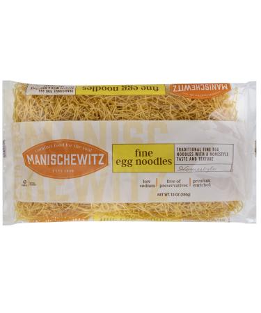 Manischewitz Traditional Fine Egg Noodles 12oz Bag (1 Pack) Certified Kosher for Year around Use (Not for Passover)