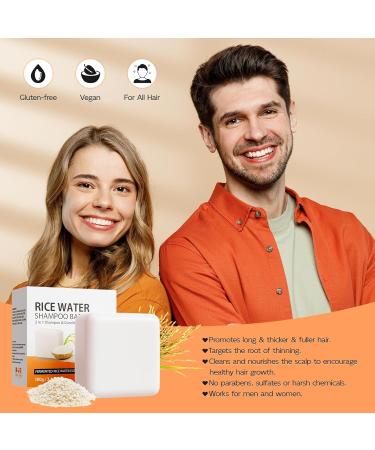 Fermented Rice Water Shampoo Bar for Hair Growth & Moisture | 3.4 Oz - Nourish Dry Damaged Hair & Reduce Hair Loss - Buy Online on SooperMarket.com