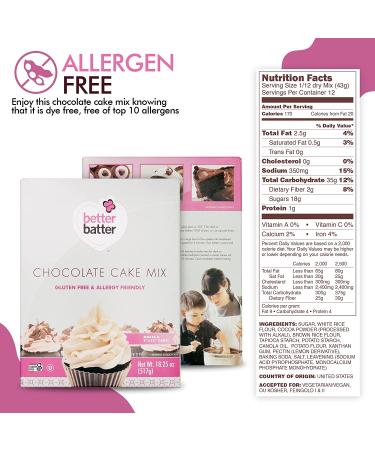 Better Batter Gluten Free Chocolate Cake Mix | Top 8 Allergen Free & Vegan | Moist & Delicious Cup-for-Cup Baking Alternative | Kosher & Non-GMO - Buy Online on SooperMarket.com