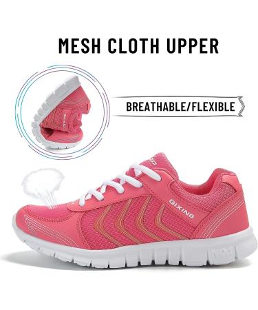 DUOYANGJIASHA Women's Athletic Sneakers Lace Up Comfort Sports Shoes 8.5 Rose Red - Buy Online on SooperMarket.com