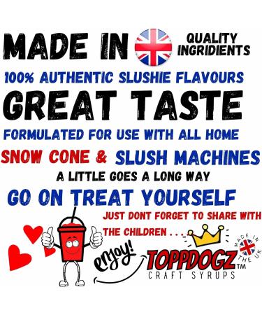 TOPPDOGZ Slush Snow Cone Syrup 1 Litre Cherry slushie slushy snowcone Cherry 1 l (Pack of 1) - Buy Online on SooperMarket.com