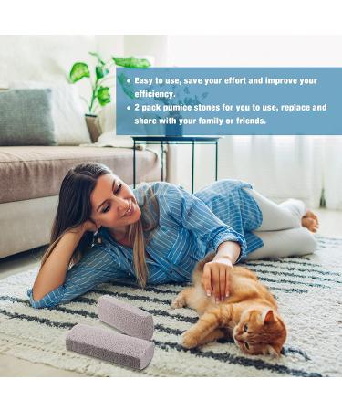 Pet Hair Remover Set - Pumice Stone Tool for Cat & Dog Hair Removal on Furniture, Car, and Bedding - Easy to Clean - 5.3 Inches - Buy Online on SooperMarket.com