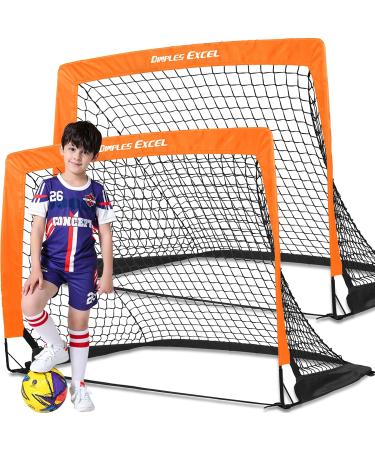 Dimples Excel Soccer Goals Kids Soccer Net for Backyard 4'x3', 2 Set