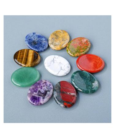 Thumb Worry Stone for Anxiety Natural Crystals Pink Crystal Amethyst Tiger Eye for Stress Relief Meditation(Unakite) - Buy Online on SooperMarket.com