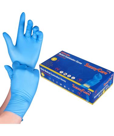 100Pcs SunnyCare 8203 Blue Nitrile Medical Exam Gloves - Large Size, Powder Free, Chemo-Rated - 100/box - Buy Online on SooperMarket.com