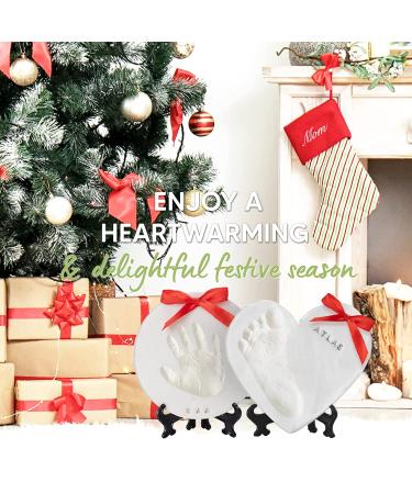 Baby Handprint Footprint Ornament - Personalized Newborn Keepsake Kit for Boys and Girls - Glaze Finish Christmas Gift for New Parents - Buy Online on SooperMarket.com