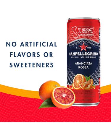 Sanpellegrino Blood Orange Sparkling Fruit Beverage Cans 11.15 Fl Oz (Pack of 6) - Refreshing Italian Soda - Buy Online on SooperMarket.com