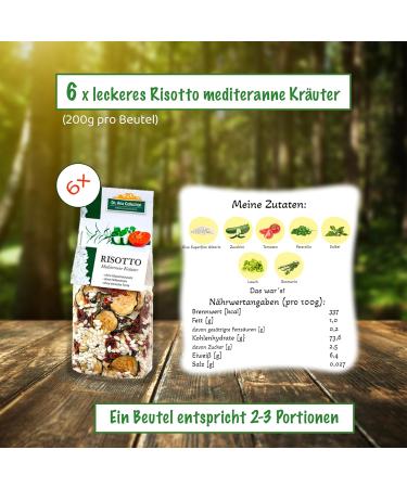 Dr.Ana Collection Italian Risotto Mediterrana Herbs - Vegan Ready-Made Mix (6-Pack) | 100% Original Arborio Rice No Additives | Italian Specialty (6 x 200g) - Buy Online on SooperMarket.com