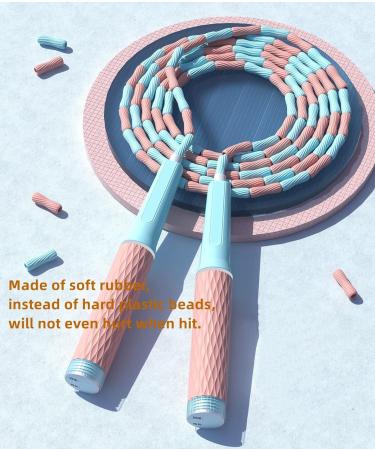 VIIBASE Soft Beaded Jump Rope - Adjustable Tangle-Free Segmented Skipping Rope for Kids, Men, and Women - Fitness Training and Weight Loss - Blue - Buy Online on SooperMarket.com
