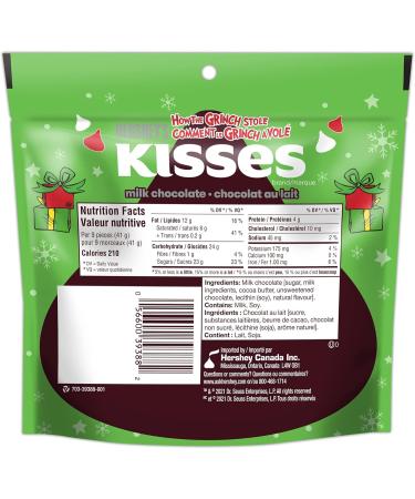 HERSHEY'S KISSES Grinch Milk Chocolate - Christmas Candy Stocking Stuffers 180g - Buy Online on SooperMarket.com