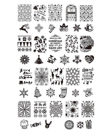 XXL Stamping Stencil Plate Christmas X-mas Frost Flower Santa Claus MR03 Nail Art Nail Design