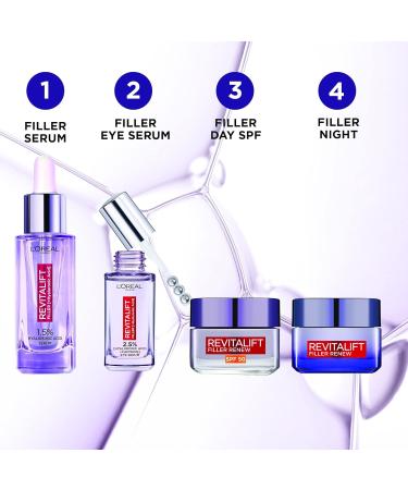 L'Or al Paris Revitalift Filler Eye Serum 20ml - 2.5% Hyaluronic Acid & Caffeine | Replumps, Brightens, De-Puffs - Buy Online on SooperMarket.com