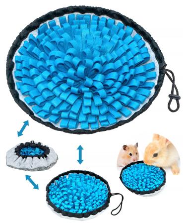 OVERTANG Rabbit Foraging Mat Hamster Toys for Boredom 12" x 12" Polar Fleece Snuffle Feeding Mat Small Pet Puzzle Toy Bed for Bunny Guinea Pigs Chinchillas Ferrets