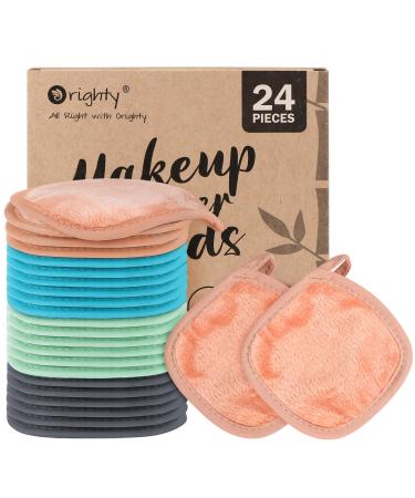Orighty Reusable Makeup Remover Pads 24 Pack Microfiber Makeup Remover Cloths Cotton Rounds Eco-friendly Face Pads for All Skin Types Makeup Wipes for Facial Cleansing Ideal Gift for Women 5 x 5