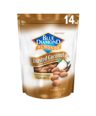 Blue Diamond Almonds Toasted Coconut Flavored Snack Nuts, 14 Oz Resealable Bag (Pack of 1) 14 Ounce (Pack of 1)