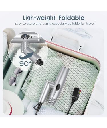 Professional Foldable Hair Dryer - Slopehill Ionic High-Speed Blow Dryer | Portable Compact Travel Dryer with Magnetic Diffuser & LCD Display - Buy Online on SooperMarket.com