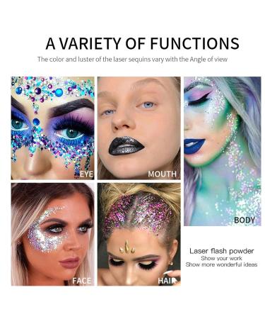 6 Colors Glitter Set - 180ML Arts & Crafts Supplies | Festival Makeup Nail Face & Hair Glitter - Sequin Pigment Powder for Creative Projects - Buy Online on SooperMarket.com