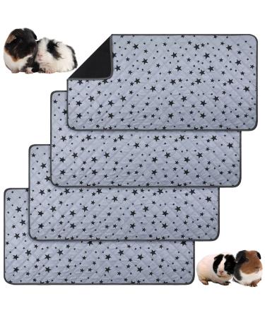Namalu 4 pieces of guinea pigs cage fleece guinea pigs in a littering absorbent guinea pig pipi pads reusable slip -resistant guinea pig matt with star pattern (24 x 47 inches)