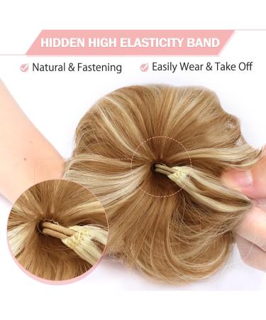Vlasy Messy Bun Hair Piece Curly Wavy Scrunchies Extension Updo Synthetic Chignon F27/613# 60g - Buy Online on SooperMarket.com