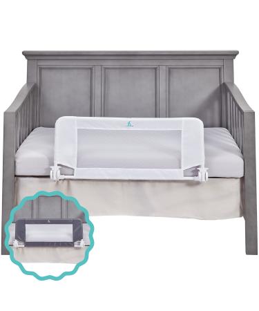 hiccapop Convertible Crib Bed Rail for Toddlers | Crib Rail Guard, Toddler Bed Rail for Crib | Baby Bed Rail Guard with Reinforced Anchor Safety White