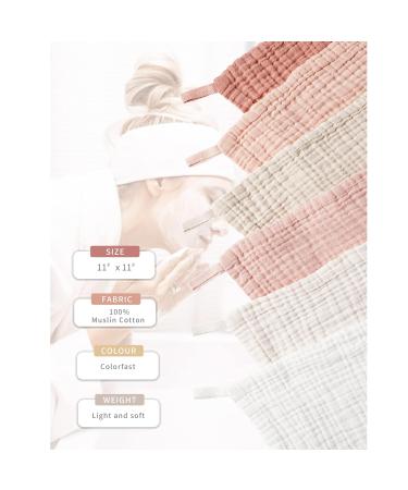 Konssy 6 Pack Face Cloths - Soft Cotton Wash Cloths for Sensitive Skin - Reusable & Absorbent - 11x11 Inch - Ideal for Makeup Removal - Buy Online on SooperMarket.com