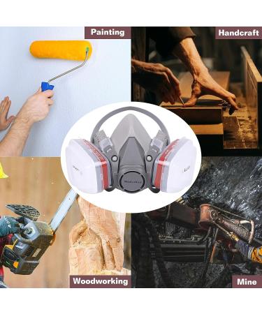MODUSKYE Reusable Half Facepiece Respirator with 6 Active Cotton Filters for Painting, Dust, Sanding, Polishing, and Spraying - Buy Online on SooperMarket.com
