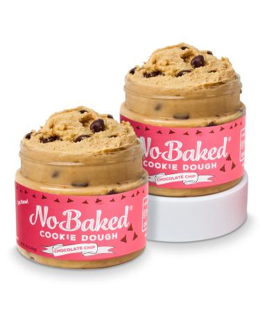 NoBaked Cookie Dough  Edible Chocolate Chip Cookie Dough Meant to be Eaten Raw with a Soft & Smooth Consistency and No Bitterness thats Great as a Delicious Sweet Snack or Dessert - 16 oz (2 Pack) Chocolate Chip 16 Ounce