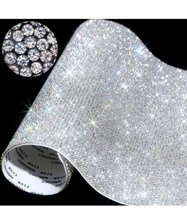12000 Pieces Bling Bling Rhinestone Sheet Rhinestones Sticker DIY Car Decoration Sticker Self Adhesive Glitter Rhinestones Crystal Gem Stickers for Car Decoration  9.4 x 7.9 Inch (Clear) White