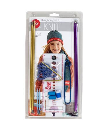 Boye Learn to Knit Kit for Beginners, Makes 18 Projects, US Sizes 6 and 8, Multicolor 20 Piece