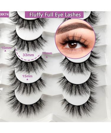 Heracks F-01 20 Pairs Short Mink Lashes 3D Wispy Cat-Eye Natural Look - Mixed Styles False Eyelashes Pack for Fluffy Lashes-A - Buy Online on SooperMarket.com
