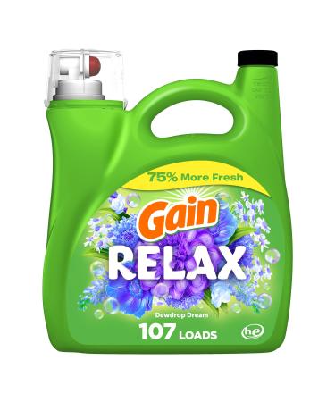 Gain Liquid Laundry Detergent Relax HE Compatible 154 fl oz 107 Loads 154 Fl Oz (Pack of 1)