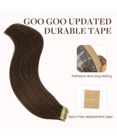 GOO GOO TAPE Extensions - 20pcs Chocolate Brown Real Hair | 40cm 50g Tape-in Hair Extensions #4A - Buy Online on SooperMarket.com