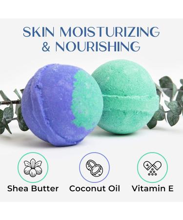 Organic Hemp Bath Bomb Gift Set with Coconut Oil and Shea Butter - Eucalyptus & Lavender Scented for Men and Women - Handmade in USA - 6 Pack - Buy Online on SooperMarket.com