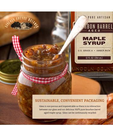 Lincoln County Reserve Bourbon Barrel Aged Maple Syrup - Grade A Amber Rich Taste - Gluten-Free - 12FL OZ (3 Pack) - Buy Online on SooperMarket.com