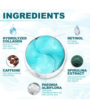 Under Eye Gel Patches - Hydrating Hyaluronic Acid & Collagen Eye Masks for Men & Women - Reduce Dark Circles & Puffiness - Buy Online on SooperMarket.com