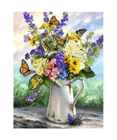 Amphol Flower Paint by Number for Adults  Flower Easy Paint by Numbers  Flower DIY Kids Adult Paint by Numbers for Beginner  Gift Home Wall Decor 16x20 Inch FLOWER01