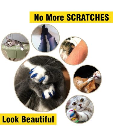 Zetpo 120 Pcs Glitter Soft Cat Claw Caps + Adhesive Glue & Applicator | 6 Different Random Colors | Pet Nail Covers for Paws Grooming - Buy Online on SooperMarket.com